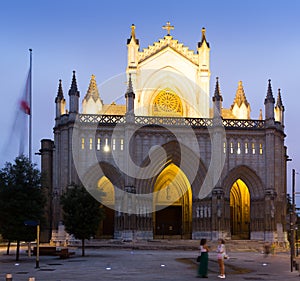 Dusk view of Cathedral of Mary Immaculate