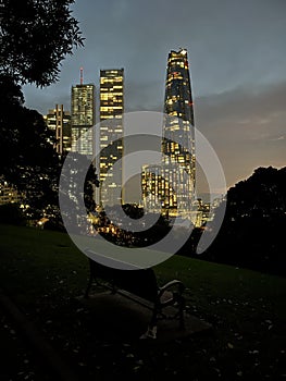 Dusk view of the Crown Tower Sydney located at Barangaroo photo