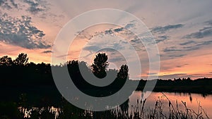 Dusk at Westport lake in Stoke on Trent.