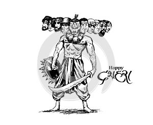 Dussehra celebration - Angry Ravana with ten heads