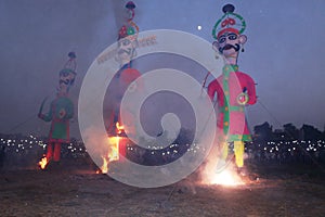 dussehra celebrations , ravan dahan in india photo