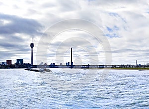 Dusseldorf cityscape with view on media harbor