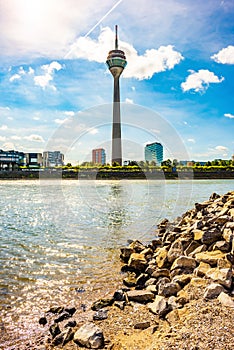 Dusseldorf Skyline With Television Tower Landmark 