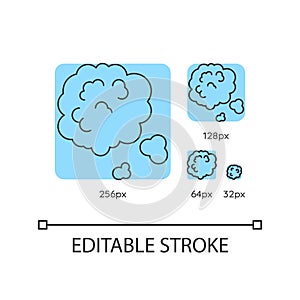 Dust in air turquoise linear icons set