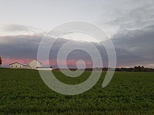 Dusk on Amish farm in Ohio