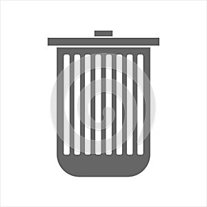 Dust bin / trash / delete button trendy flat style icon. Recycle bin symbol for your web site design, logo, app UI