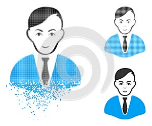 Dust Dot Halftone Businessman Icon with Face
