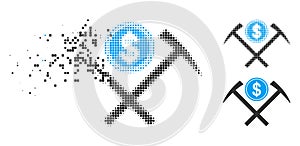 Dust Dot Halftone Dollar Mining Hammers Icon