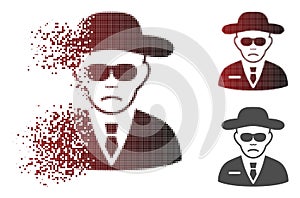 Dust Dot Halftone Security Guy Icon with Face