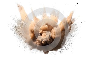Dust Explosion Isolated on White Background