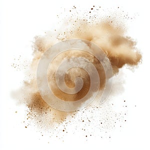 Dust Explosion Sand Storm Desert Blast Isolated on White