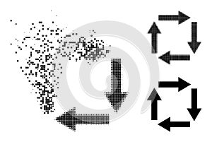 Dust and Halftone Dot Circulation Arrows Icon