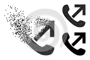 Dust and Halftone Pixelated Outgoing Call Glyph