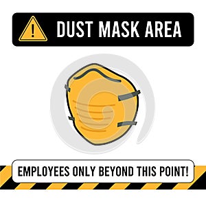 Dust Mask Area Construction Safety Poster