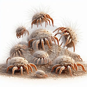 Dust mites, tiny creatures that thrive in the microscopic worl
