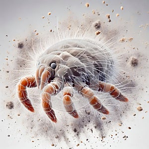 Dust mites, tiny creatures that thrive in the microscopic worl