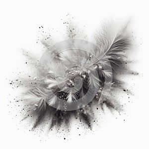 Dust particles with a feathery appearance, light and delicate i photo