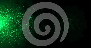 Dust particles underwater moving under rim light tiny source