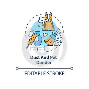 Dust and pet dander concept icon