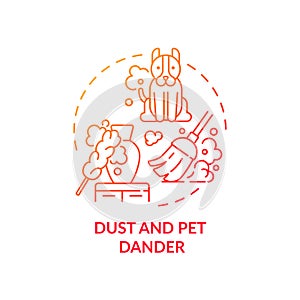 Dust and pet dander concept icon