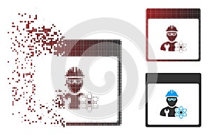 Dust Pixel Halftone Atomic Engineer Calendar Page Icon
