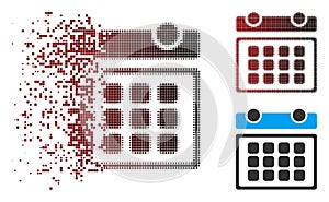 Dust Pixel Halftone Calendar Month Icon