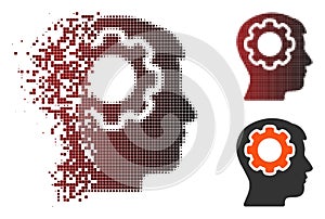 Dust Pixel Halftone Human Mind Icon