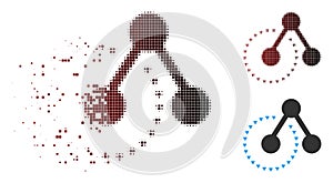 Dust Pixel Halftone Molecule Structure Analysis Icon