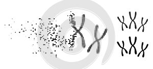 Dust Pixelated Halftone Chromosomes Icon