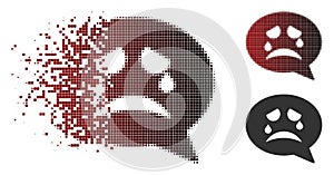 Dust Pixelated Halftone Tiers Smiley Message Icon