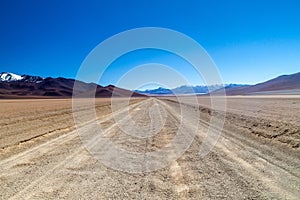 Dust road in Salvador Dali Desert photo