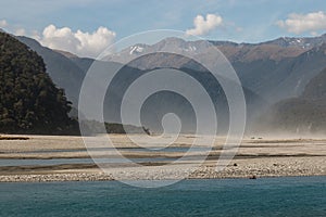 Dust storm above Haast river