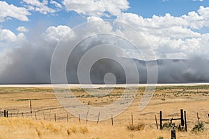 Dust storm in Surprise Valley, California