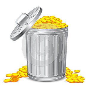 Dustbin full of Coin
