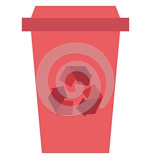 Dustbin, Garbage Can Isolated Vector Icon