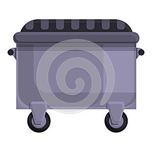 Dustbin icon, cartoon style