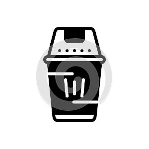 Black solid icon for Dustbin, garbage and wastebasket
