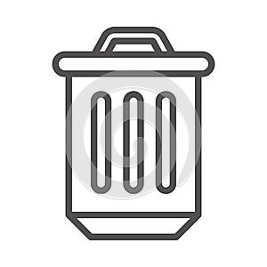 Dustbin Vector Line icon isolated Graphic .Style in EPS 10 simple Line Icon element business & office concept. editable vector.