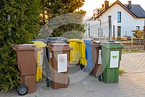 Dustbins for selective waste segregation.