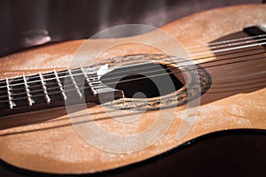 Dusty Classical Guitar Close-up