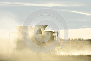 Dusty Combine Harvester