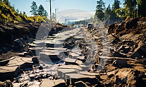 Dusty Dirt Road in Rural Area