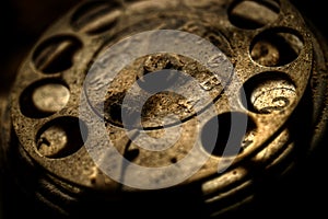 Dusty disc of old phone