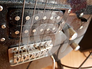 Dusty electric guitar strings