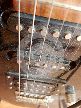 Dusty electric guitar strings