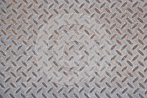 Dusty grungy Industrial Checker Plate Background Texture with Ru