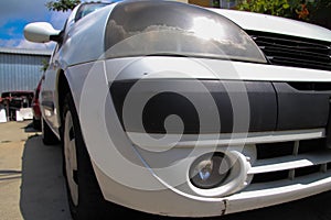 Dusty Headlight on a old car