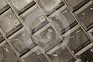 Dusty Keyboard Macro Closeup