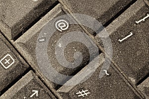 Dusty Keyboard Macro Closeup