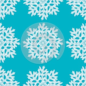 Dusty Miller Snowflake Seamless Illustration Pattern